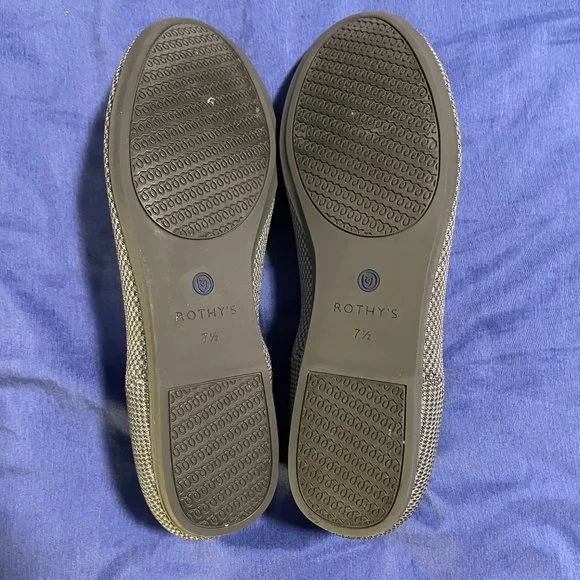 Rothys The Flat Charcoal Gray w/Red Insole Size 7.5 Flats - Picture 3 of 6